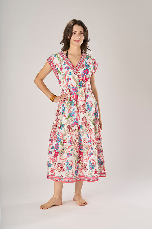 Abito Midi Bouganville Bianco