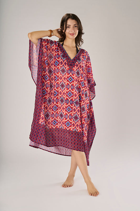 Poncho Lungo Incas Rosso