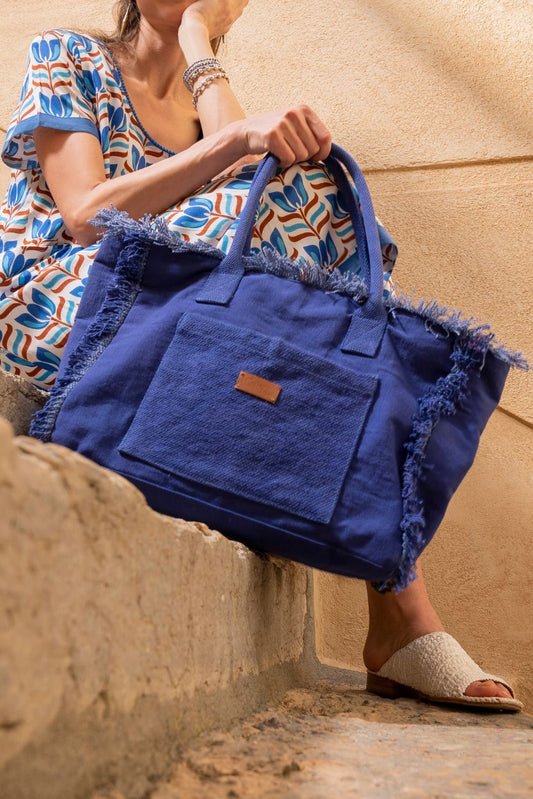 Shopping Frange Tinta Unita Bluette