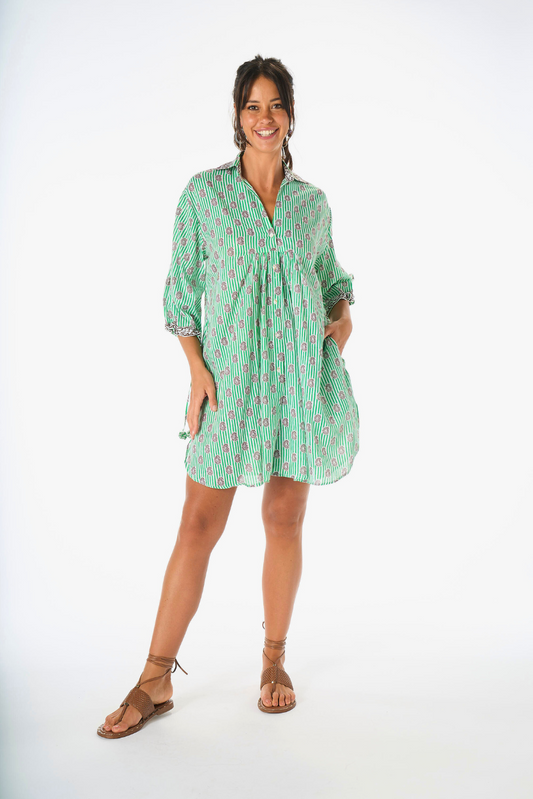 Camiciona Righe Smeraldo