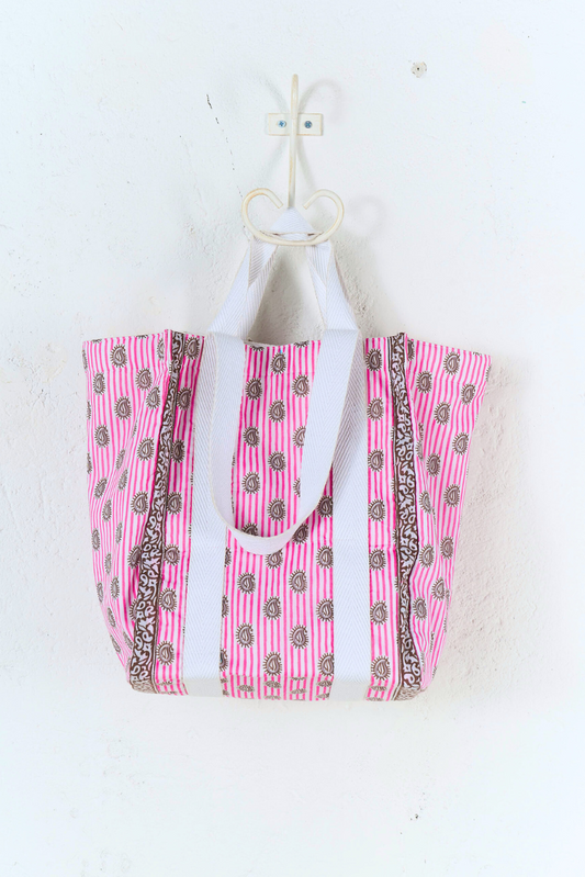 Sacca Mare Righe Fuxia