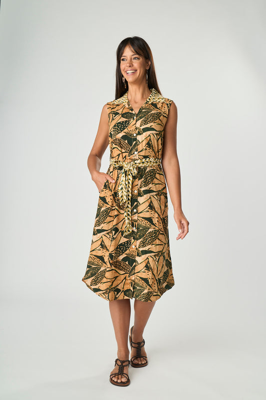 Chemisier Batik Foglie Kaki