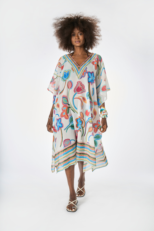 Poncho Lungo Carioca Bianco