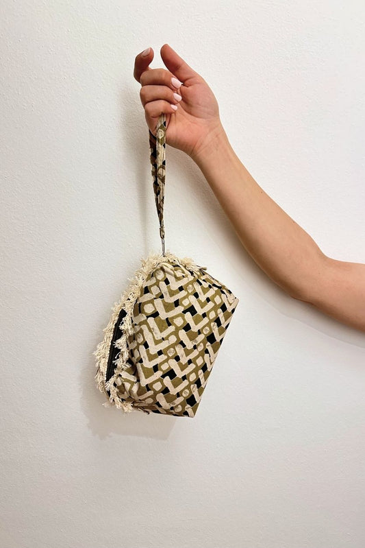 Beauty Case / Pochette Batik Geometrico Kaki