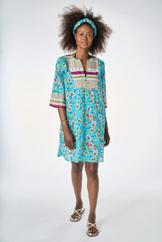 Caftano Margherite Turchese