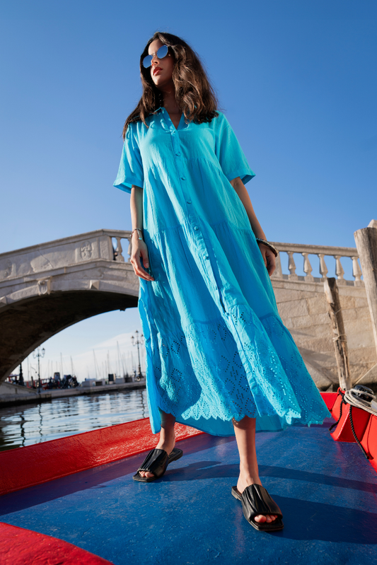 Abito Lungo Sangallo Turchese