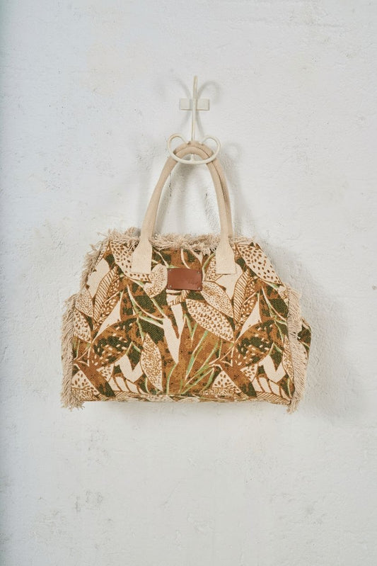 Borsa Mare Batik Foglie Kaki