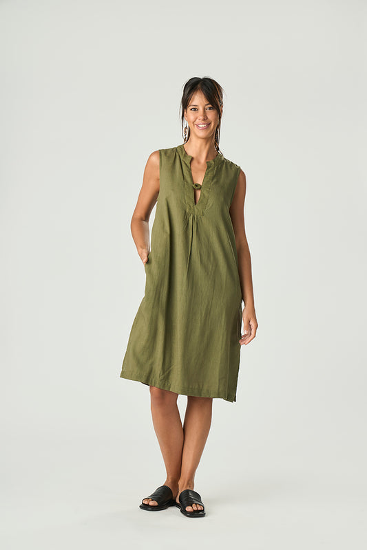 Abito Smanicato Lino Militare