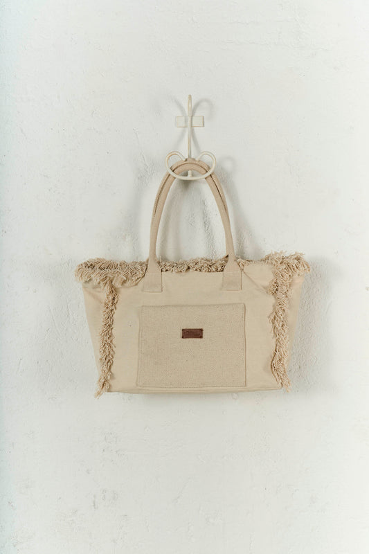 Shopping Frange Tinta Unita Avorio