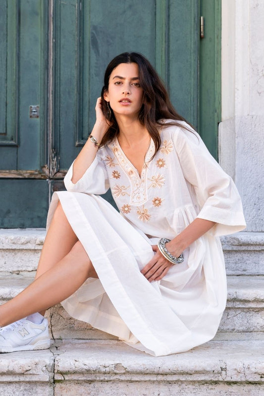 Abito Midi El Dorado Avorio