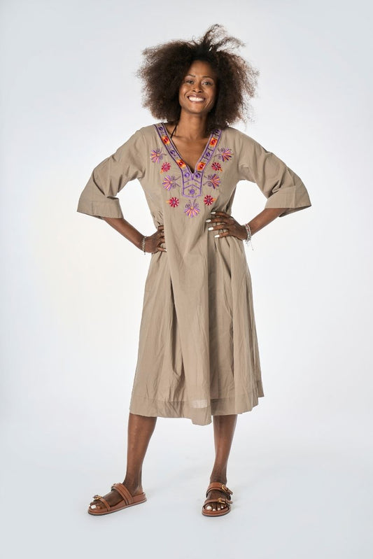 Abito Midi El Dorado Taupe