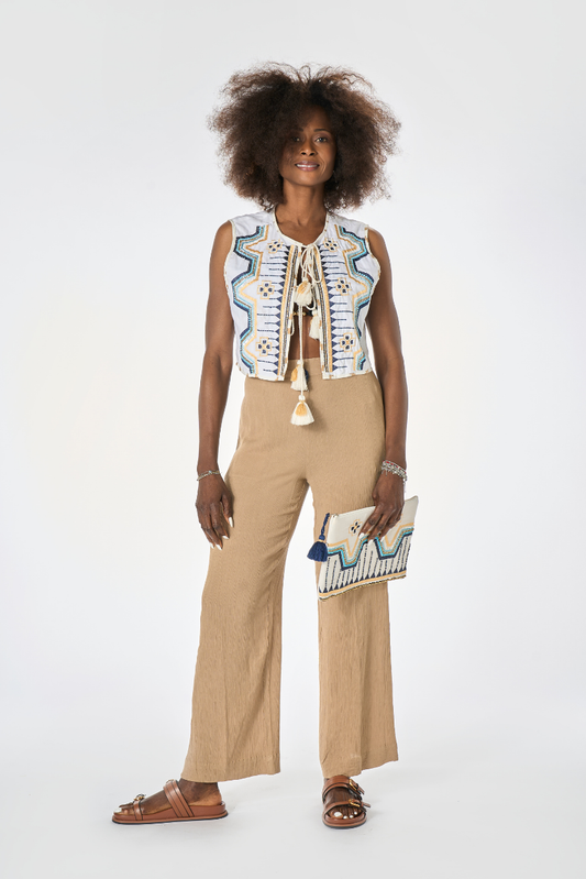 Coordinato Gilet e Pochette El Dorado Bianco