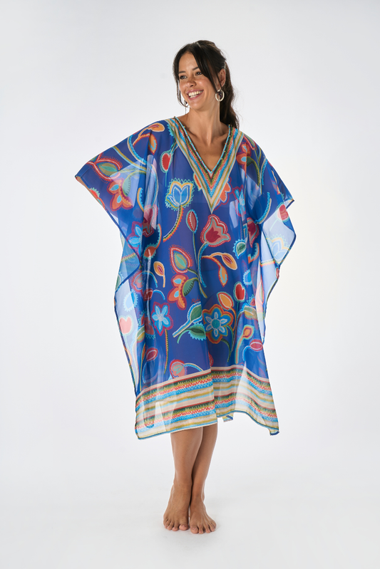 Poncho Lungo Carioca Blu