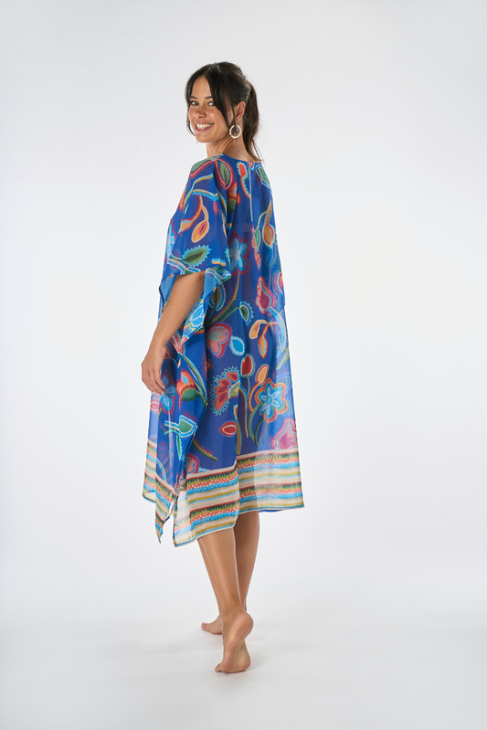 Poncho Lungo Carioca Blu