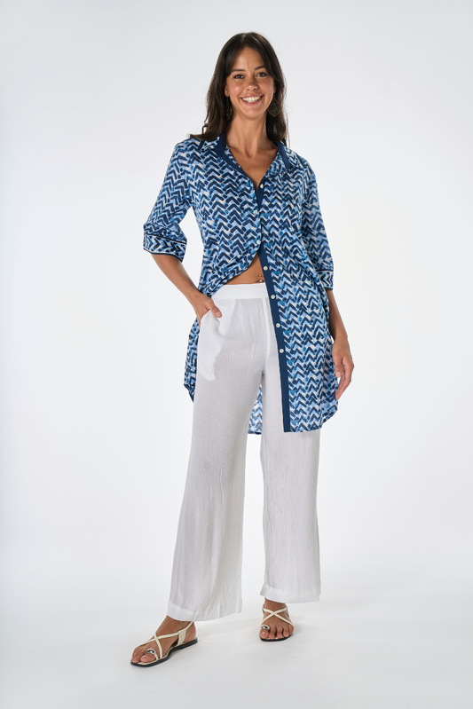 Camiciona Batik Geometrico Bluette