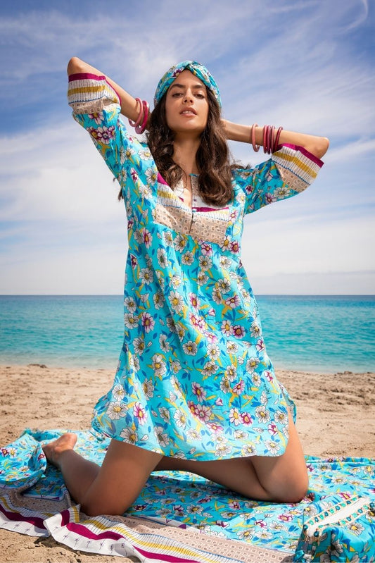 Coordinato Margherite Turchese