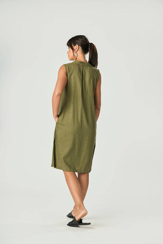 Abito Smanicato Lino Militare