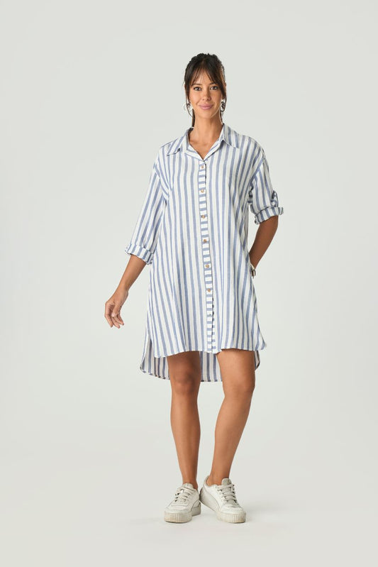 Camiciona Righe Bianco/Blu