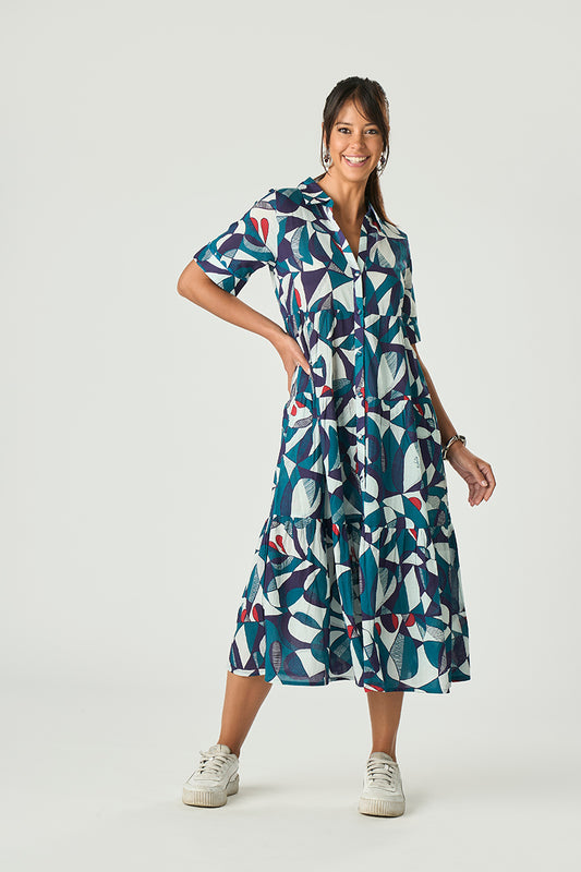 Abito Lungo Tribal Navy