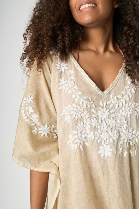 Poncho Watercolour Beige