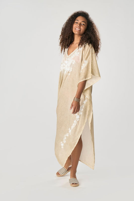 Poncho Watercolour Beige
