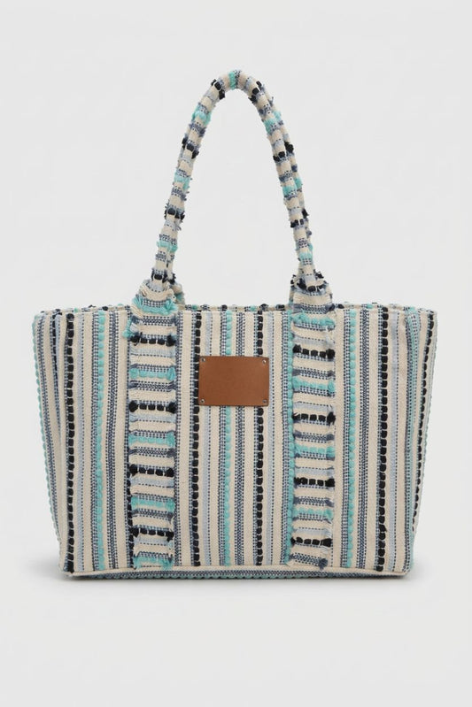 Borsa Mare Righe Bianco/Blu